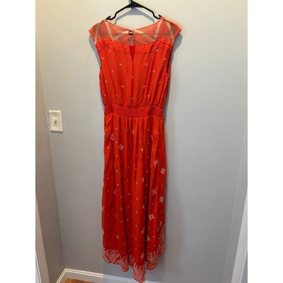Floreat Anthropologie Orange Nanette High Low Dress Boho Size 2 - Picture 2 of 4